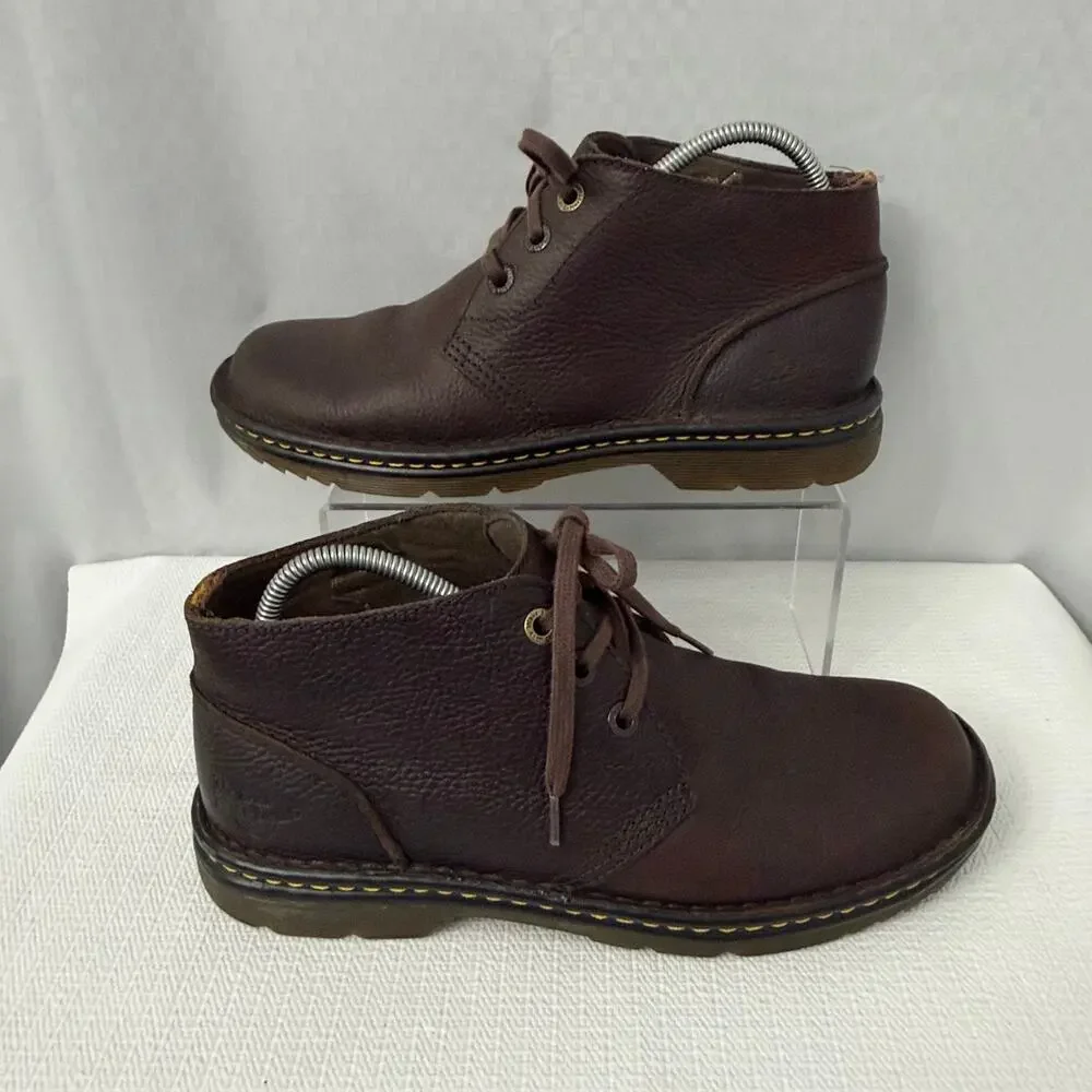 Dr Martens Boots Mens Size 10 Sussex Brown Leather Pebbled Ankle Grunge